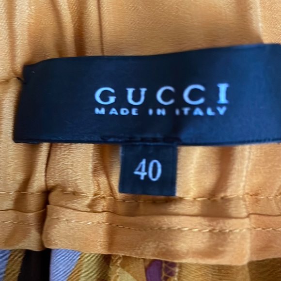 GUCCI gold, purple & brown floral fancy silk joggers, Small, excellent - Picture 6 of 12